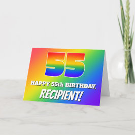 55誕生日:数々の色のレインボーパターン# 55 カード
