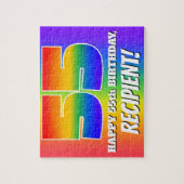 55誕生日— 数々の色のレインボーパターン「55」 ジグソーパズル (縦)