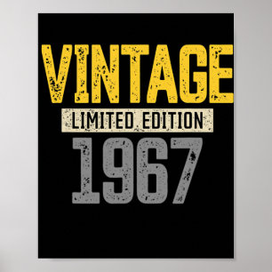 55誕生日sメンズヴィンテージ1967 55th ポスター