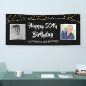 55誕生日Then & Now Photos Lights Black 横断幕 (トレードショー)