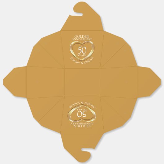 550回ハート金ゴールド結婚の記念カスタム会 フェイバーボックス (見開き)