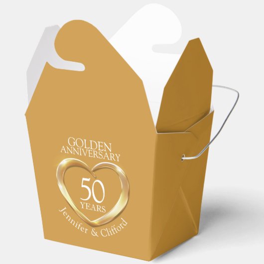 550回ハート金ゴールド結婚の記念カスタム会 フェイバーボックス (見開き)