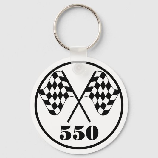 550市松模様にフラグ キーホルダー (正面)