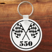 550市松模様にフラグ キーホルダー (正面)