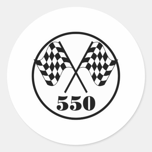 550市松模様にフラグ ラウンドシール (正面)