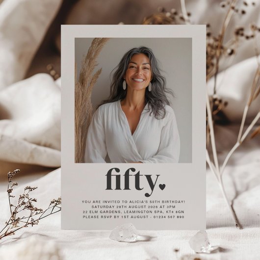 550thハートスクエア写真誕生日 招待状