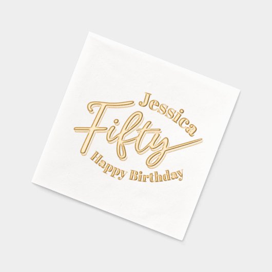 550th誕生日パーティースクリプト名前をカスタムする 箔ナプキン (左)