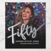 550th誕生日パーティー写真ブラックシルバー ワインラベル (シングルラベル)