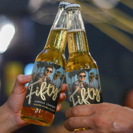 550th誕生日パーティー写真金ゴールドブラック ビールラベル