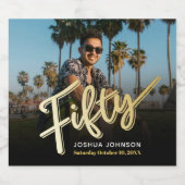 550th誕生日パーティー写真金ゴールドブラック ビールラベル (シングルラベル)