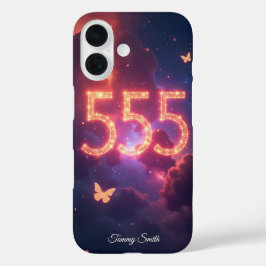 555天使の番号表示 – 変更を受け入れる iPhone 16ケース