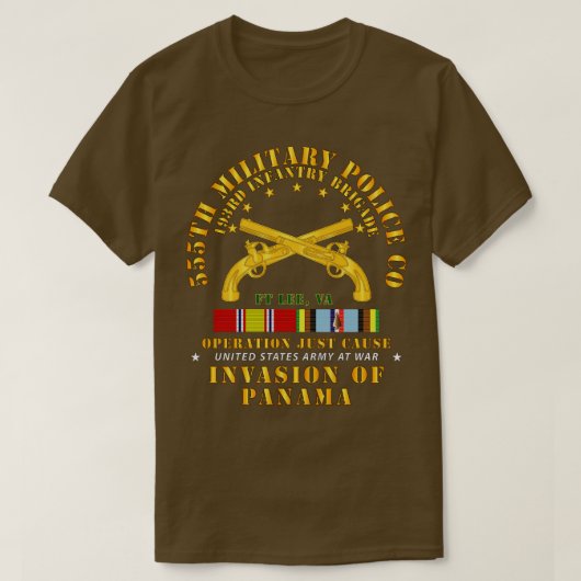 555軍隊警察Co 193rd IN BDE Ftリーw Svc Tシャツ (デザイン正面)
