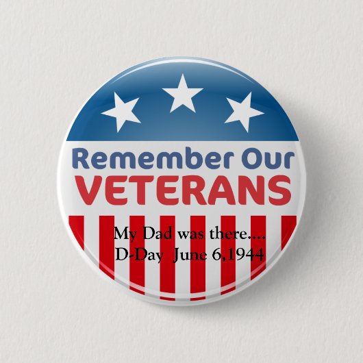 555754獣医は、私のパパそこにいました….攻撃開始日6月6日、… 缶バッジ (正面)