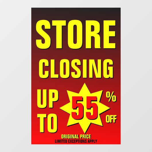 55%カスタマイズの業務停止 ウィンドウサイン (シート)