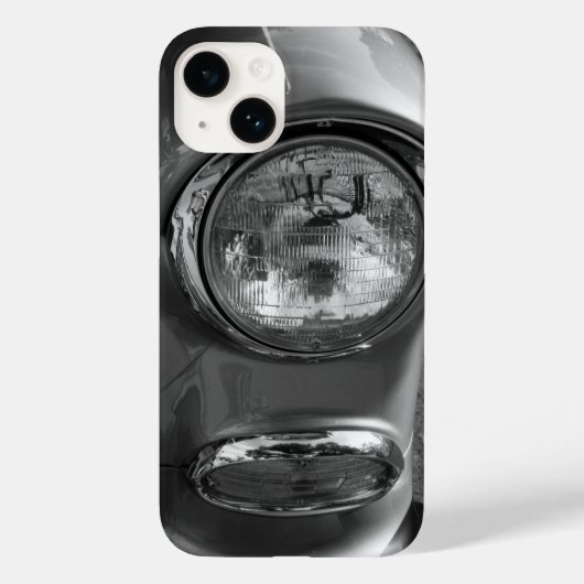 55 シボレー ヘッドライト グレースケール Case-Mate iPhoneケース (裏面)