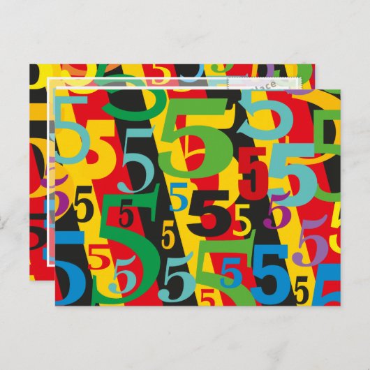 55、55、または50誕生日または記念日#5 ポストカード (正面/裏面)