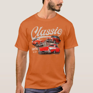 55 56 57 シボレー Bel airruckriFive ビンテージカー フリー Tシャツ