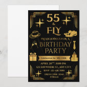 55 & FLY 5X7 CORNERED STYLE MEN'S BIRTHDAY PARTY 招待状 (正面/裏面)