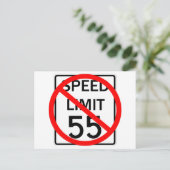 55 MPHの制限速度の印無し ポストカード (スタンド正面)