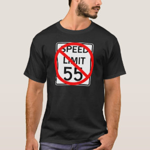 55 MPHの制限速度の印無し Tシャツ