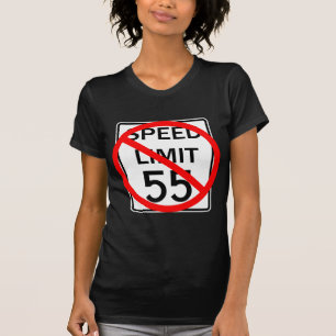 55 MPHの制限速度の印無し Tシャツ