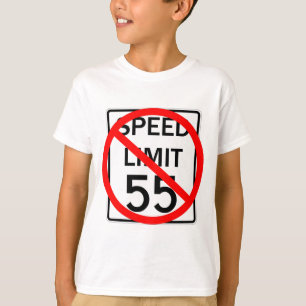 55 MPHの制限速度の印無し Tシャツ