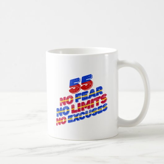 55 No Fear No Limits No Releanes誕生日 コーヒーマグカップ (右)