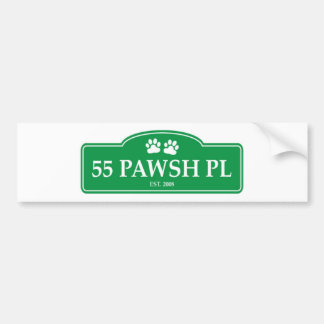 55 Pawshの場所のバンパーステッカー バンパーステッカー