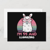 55 Year Old Bday Llamazing 55th Birthday Llama ポストカード (正面/裏面)