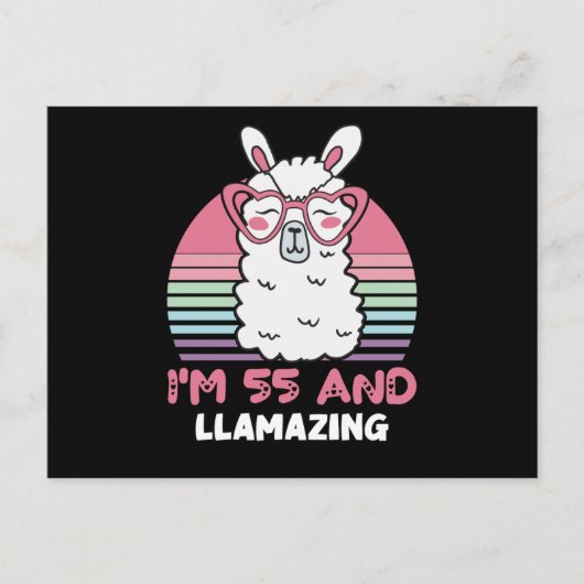 55 Year Old Bday Llamazing 55th Birthday Llama ポストカード (正面)