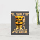 55 Year Old January 1971 Teddy Bear 55th Birthday  カード (正面)
