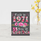 55 Year Old Made In 1971 Floral 55th Birthday Wome カード (黄色い花)