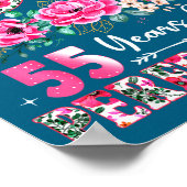 55 Year Old Made In 1971 Floral 55th Birthday Wome ポスター (角)