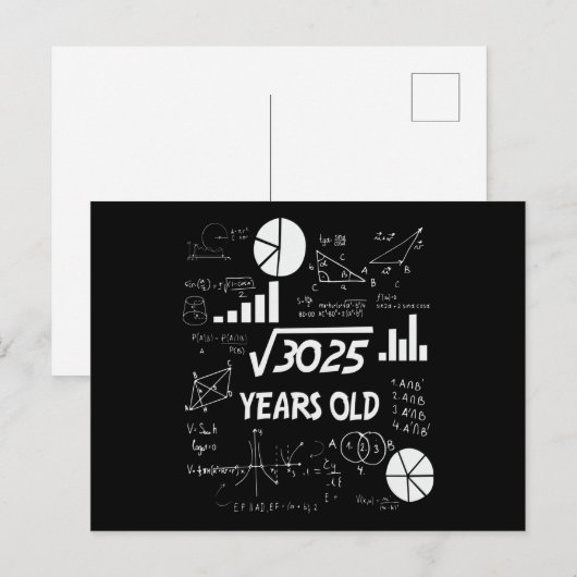 55 Years Old Bday Math Teacher 55th Birthday Gift ポストカード (正面/裏面)