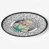 55 Your Photo Random Number Pattern Black/White ペーパープレート (アングル)