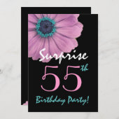55thサプライズ誕生日ピかわいらしンクデイジー 招待状 (正面/裏面)