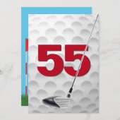 55thバースデーパーティーゴルフテーマ 招待状 (正面/裏面)