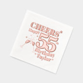 55thバースデーパーティー応援シャンパングラス 箔ナプキン (左)