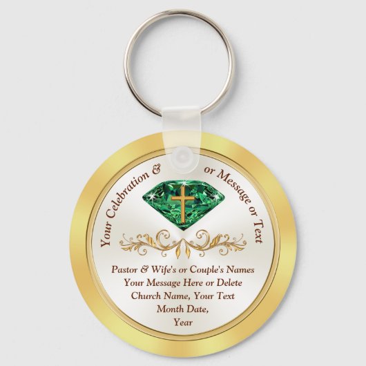 55th教会の記念日パーティーアイディアと安いギフト キーホルダー (正面)