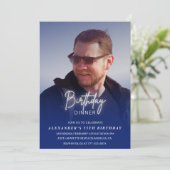 55th誕生日の招待誕生日ディナーフォトメンズ 招待状 (スタンド正面)