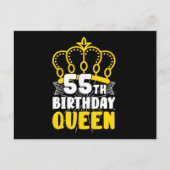 55th誕生日クイーンクラウンラウンド誕生日 ポストカード (正面)