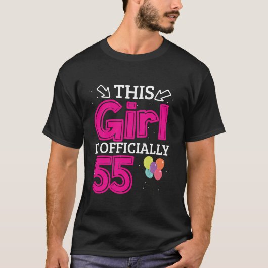 55th誕生日パーティーこの女の子は正式に55アイ tシャツ (正面)