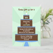 55th誕生日パーティーの招待状を緑で飾る 招待状 (スタンド正面)