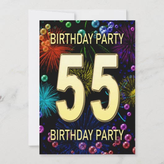 55th誕生日パーティー招待花火大会 招待状 (正面)