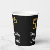55th誕生日-エレガント豪華なフェイク金ゴールドルック# 紙コップ (右)