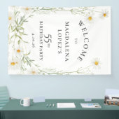 55th Birthday Banner April Birth Flower Daisy 横断幕 (トレードショー)