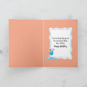 55th Birthday Flamingo Floating In a Pool カード (内部)