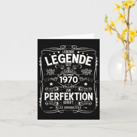 55th Birthday Gift Men Women Legend December 1970  カード (黄色い花)