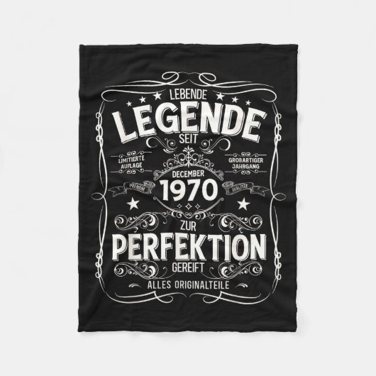 55th Birthday Gift Men Women Legend December 1970  フリースブランケット (正面)