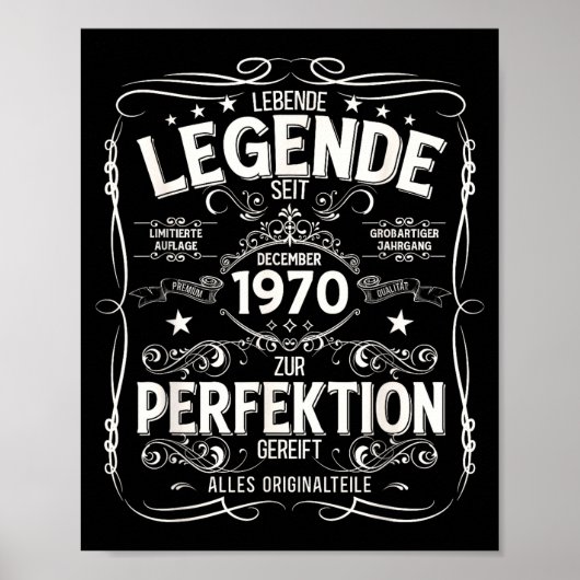 55th Birthday Gift Men Women Legend December 1970  ポスター (正面)